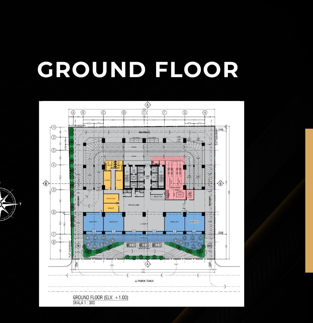 Denah ground floor Golden Prima Residence