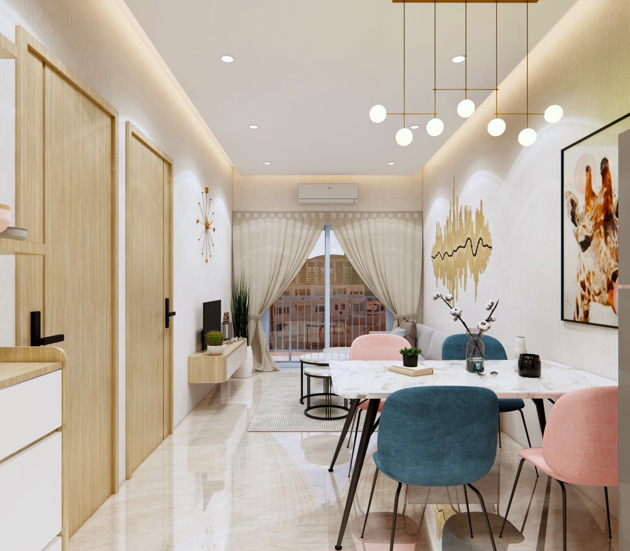 Ruang makan unit Golden Prima Residence