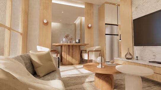 Ruang tamu Studio Silver Golden Prima Residence